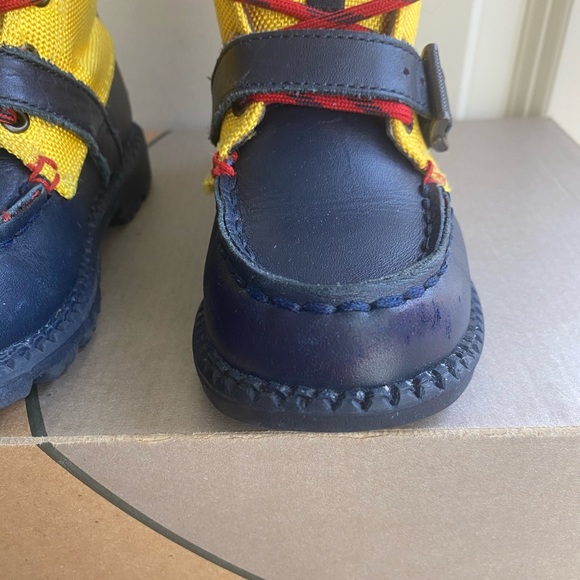 Polo Toddler Ranger Boots Yellow/ Navy Leather - SZ 9 C - Picture 13 of 13